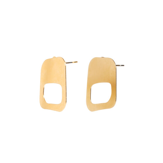 Bronze geometric cube earrings